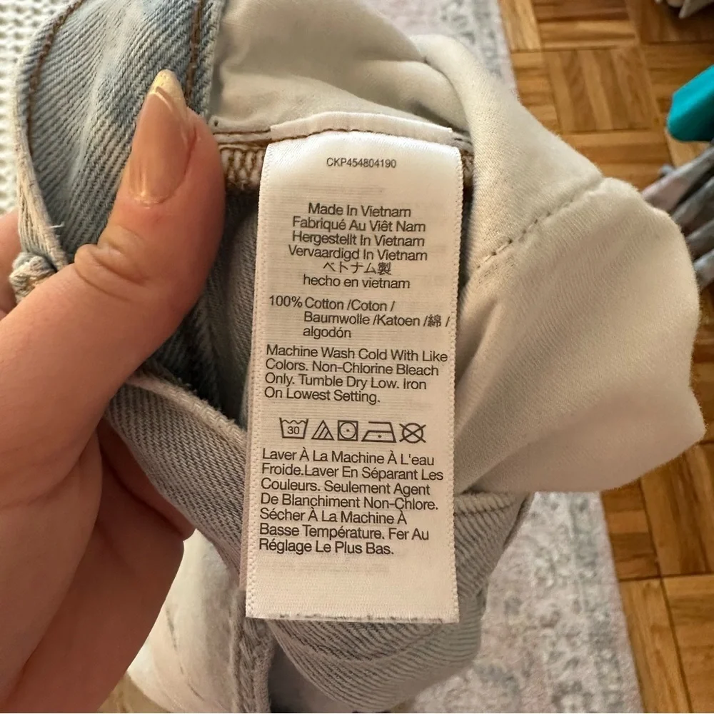 Madewell The Momjean Shorts Fitzgerald Wash Light Raw Edge High Waist Button 25 - Picture 8 of 8